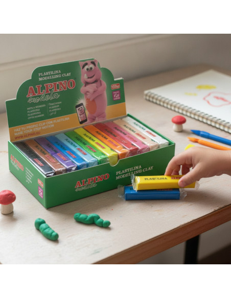 ▷ PLASTILINA ALPINO CAJA 12 UDS. 150G COLORES SURTIDOS | Taine - Imagen 2