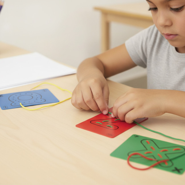 ▷ HILAR HENBEA LETRAS 28 TARJETAS PLASTICO+10 CORDONES | Taine - Imagen 2
