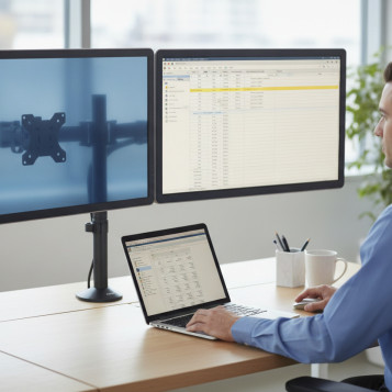 ▷ BRAZO FELLOWES PARA MONITOR DOBLE REFLEX SERIES™ | Taine - Imagen 2