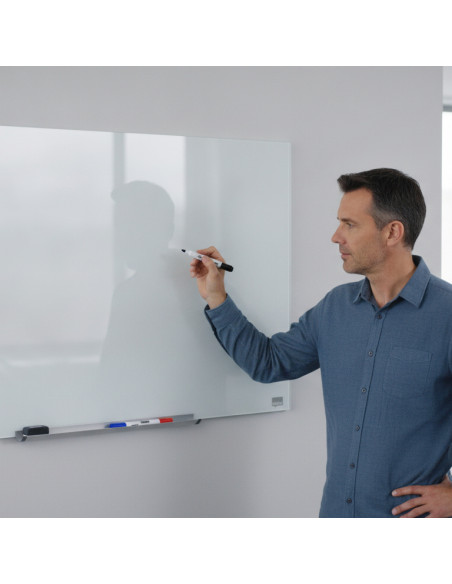 ▷ PIZARRA NOBO CRISTAL 31" BLANCA MAGNETICA DIAMON 680x380MM | Taine - Imagen 2