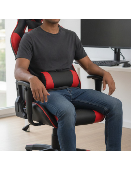 ▷ SILLA GAMING ATALAYA SIMILPIEL NEGRO/ROJO PIQUERAS Y CRESPO | Taine - Imagen 2