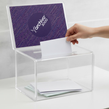 ▷ BUZON ARCHIVO 2000 SUGERENCIAS PERSONALIZABLE SIN LLAVE A4 TRANSP | Taine - Imagen 2