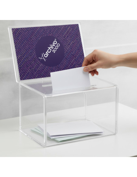 ▷ BUZON ARCHIVO 2000 SUGERENCIAS PERSONALIZABLE SIN LLAVE A4 TRANSP | Taine - Imagen 2