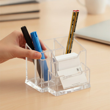 ▷ ORGANIZADOR ARCHIVO 2000 SOBREMESA 828 CUADRADO 6 COMP. TRANSPARENTE | Taine - Imagen 2