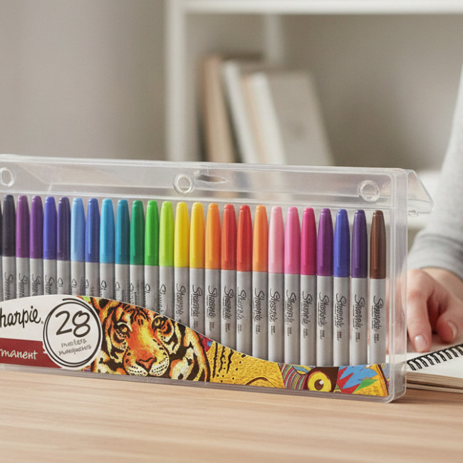 ▷ ROTULADORES SHARPIE 28 UDS ESTUCHE PEZ FINE | Taine - Imagen 2