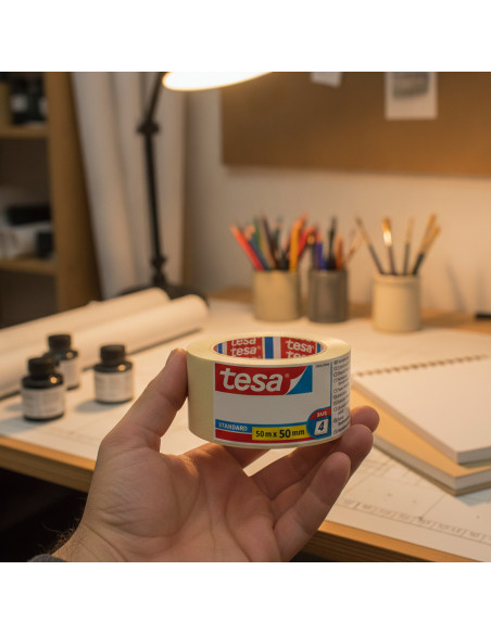 ▷ CINTA TESA DE PINTOR STANDARD PERFILES RECTOS 50M X 50MM | Taine - Imagen 2