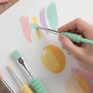 ▷ PACK 4 PINCELES FABER PASTEL DISTINTOS TAMAÑO | Taine - Imagen 2