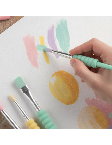 ▷ PACK 4 PINCELES FABER PASTEL DISTINTOS TAMAÑO | Taine - Imagen 2