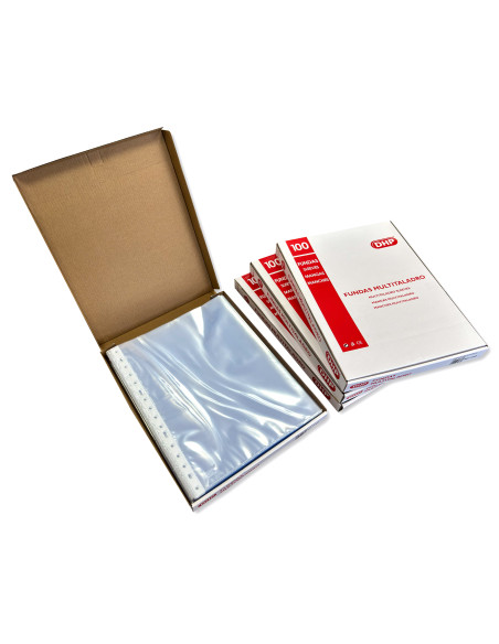 ▷ CAJA 100 FUNDAS FOLIO CRISTAL DHP | Taine - Imagen 1