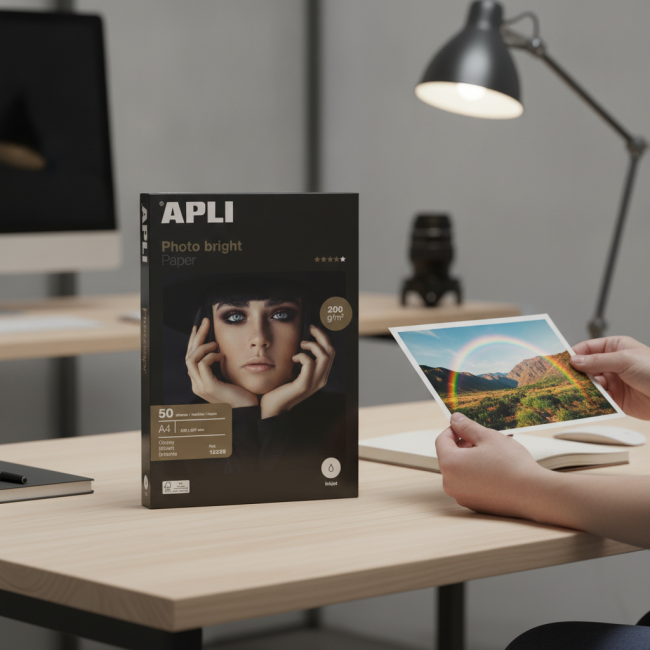 ▷ PAPEL APLI FOTOGRAFICO A4 200GR 50H. PHOTOBRIGHT | Taine - Imagen 2