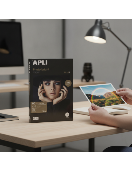 ▷ PAPEL APLI FOTOGRAFICO A4 200GR 50H. PHOTOBRIGHT | Taine - Imagen 2