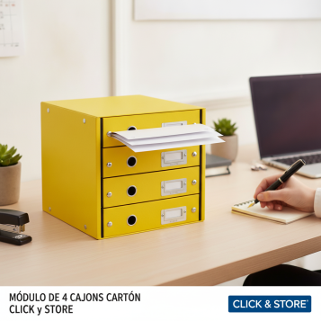 ▷ MÓDULO DE 4 CAJONES CARTÓN CLICK y STORE | Taine - Imagen 2