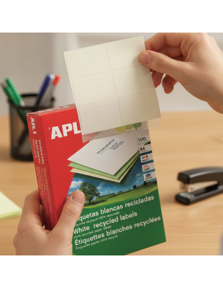 ▷ ETIQUETAS APLI A4 RECICLADAS | Taine - Imagen 1