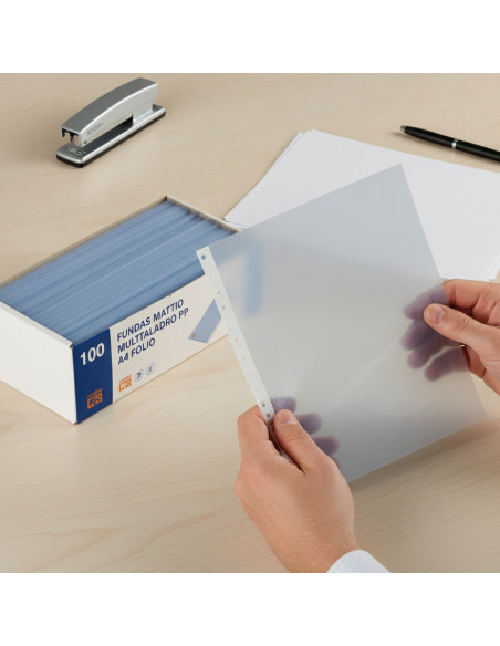 ▷ FUNDAS MATTIO MULTITALADRO PP A4 FOLIO | Taine - Imagen 1