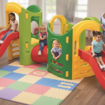 ▷ GIMNASIO 8 EN 1 TUNEL Y TOBOGAN DOBLE LITTLE TIKES | Taine - Imagen 2
