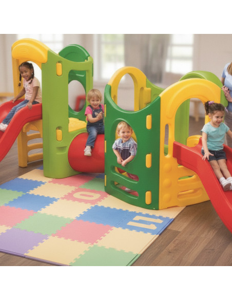 ▷ GIMNASIO 8 EN 1 TUNEL Y TOBOGAN DOBLE LITTLE TIKES | Taine - Imagen 2