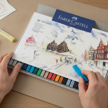 ▷ CAJA FABER CASTELL36 UDS SOFT PASTEL MULTICOLOR COLORES | Taine - Imagen 2