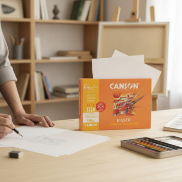 ▷ LAMINAS DIBUJO BASIK MINIPACK 10H A4 LISO 130G CANSON | Taine - Imagen 2