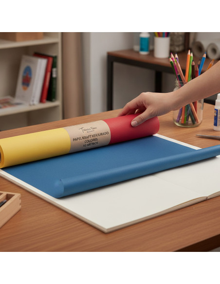 ▷ PAPEL KRAFT VERJURADO COLORES 10 METROS | Taine - Imagen 6