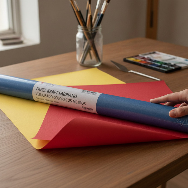 ▷ PAPEL KRAFT FABRIANO VERJURADO COLORES 25 METROS | Taine - Imagen 2