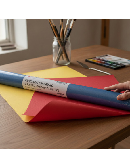 ▷ PAPEL KRAFT FABRIANO VERJURADO COLORES 25 METROS | Taine - Imagen 2