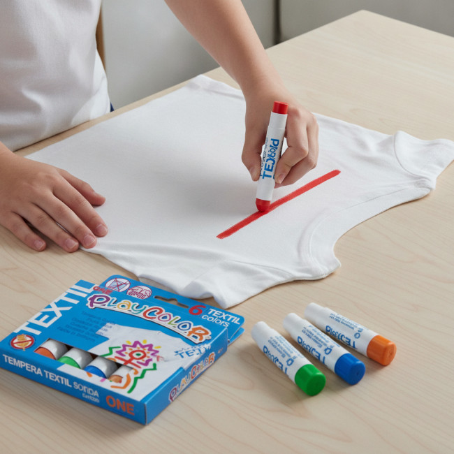 ▷ TEMPERA TEXTIL SOLIDA ONE 10G 6 UDS SURTIDO PLAYCOLOR | Taine - Imagen 2