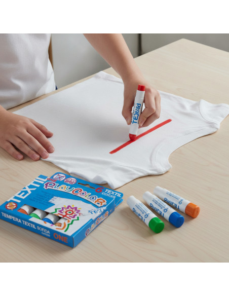 ▷ TEMPERA TEXTIL SOLIDA ONE 10G 6 UDS SURTIDO PLAYCOLOR | Taine - Imagen 2