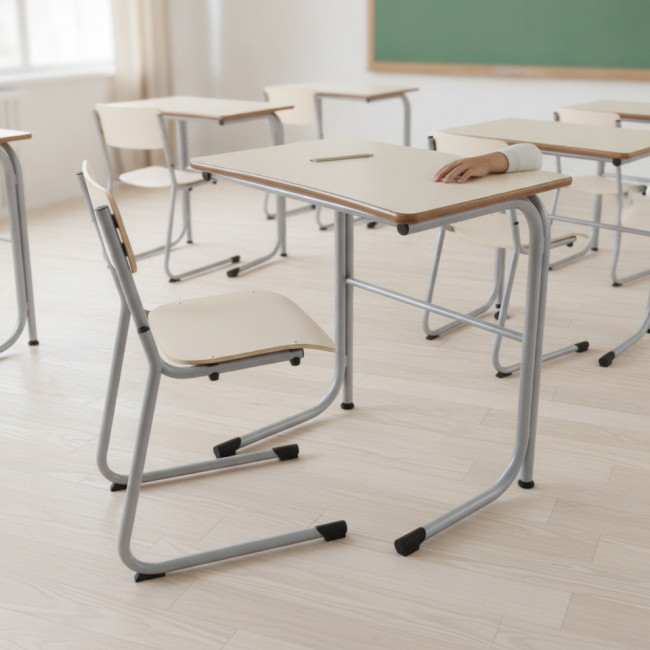 ▷ MESA TAGAR ESCOLAR M.274 PATIN S/BANDEJA 60X50 ALT.70 COLOR | Taine - Imagen 2