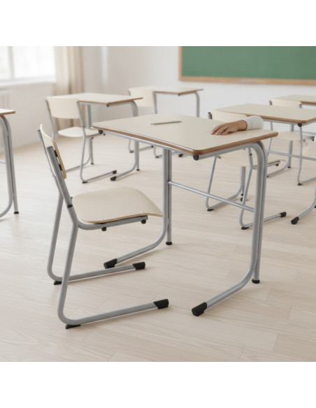 ▷ MESA TAGAR ESCOLAR M.274 PATIN S/BANDEJA 60X50 ALT.70 COLOR | Taine - Imagen 2
