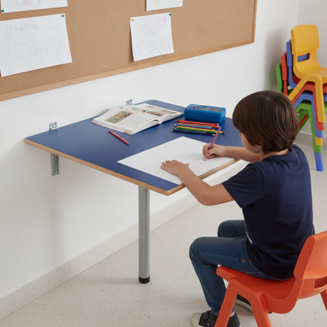 ▷ MESA TAGAR POLIVALENTE M. ABATIBLE PARED 150X70 ALT.54/60 COLOR | Taine - Imagen 2
