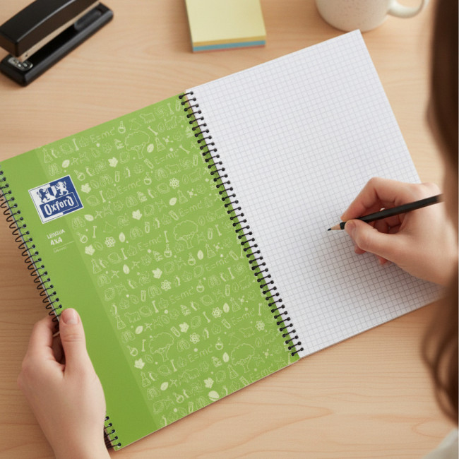 ▷ CUADERNO OXFORD ESPIRAL FOLIO LENGUA 4X4 90GR 80HJ | Taine - Imagen 2