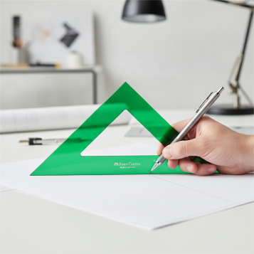 ▷ ESCUADRA O CARTABON TÉCNICAS VERDES FABER-CASTELL | Taine - Imagen 2