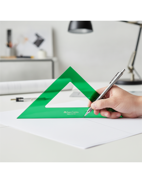 ▷ ESCUADRA O CARTABON TÉCNICAS VERDES FABER-CASTELL | Taine - Imagen 1