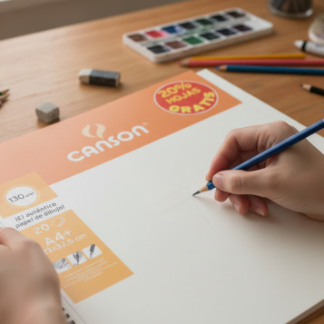 ▷ BLOC DIBUJO BASIK CANSON ESPIRAL A4 130G 20H MICR LISO | Taine - Imagen 2