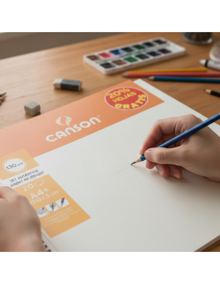 ▷ BLOC DIBUJO BASIK CANSON ESPIRAL A4 130G 20H MICR LISO | Taine - Imagen 2