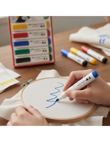 ▷ ROTULADORES FABER CASTELL 5 UDS TEXTILE SURTIDOS BISELADOS | Taine - Imagen 2