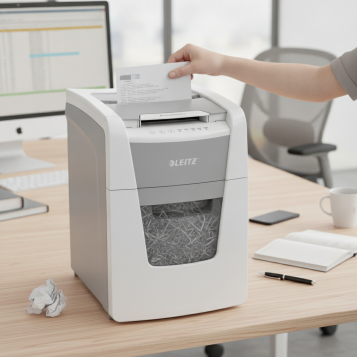 ▷ DESTRUCTORA LEIZ IQ AUTO+ P..PEQUEÑA OFICINA 100 P4 AUTOALIMENTACIÓN BLANCA | Taine - Imagen 2
