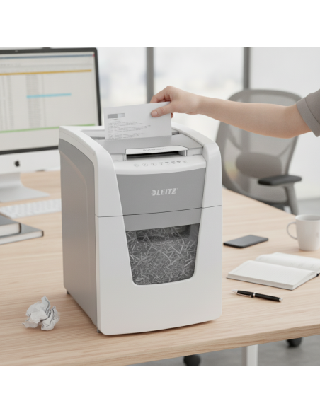 ▷ DESTRUCTORA LEIZ IQ AUTO+ P..PEQUEÑA OFICINA 100 P4 AUTOALIMENTACIÓN BLANCA | Taine - Imagen 2