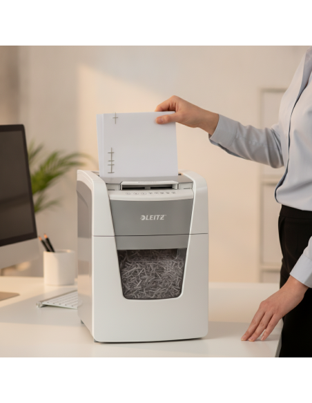 ▷ DESTRUCTORA LEIZ IQ AUTO+ PARA P.OFICINA 100 P5 AUTOALIMENTACIÓN BLANCA | Taine - Imagen 2