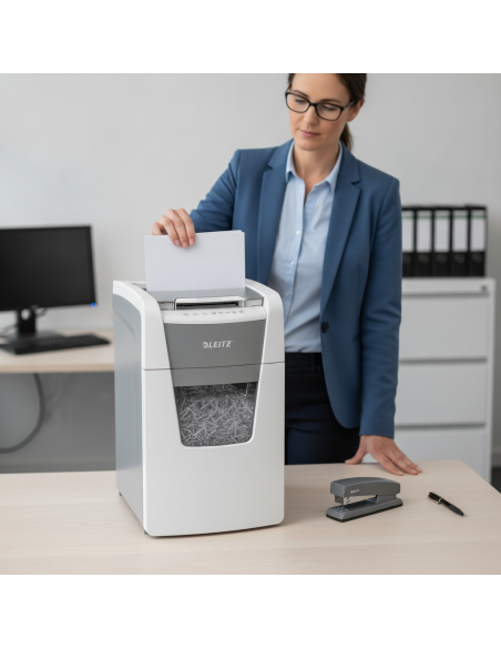 ▷ DESTRUCTORA LEIZ IQ AUTO+ OFFICE 150 P4 AUTOALIMENTACIÓN BLANCA | Taine - Imagen 2