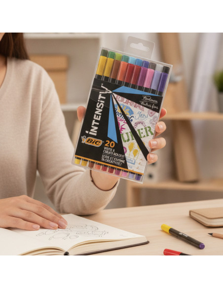 ▷ ROTULADORES BIC 20 UDS INTENSITY PUNTA FINA 0,4MM | Taine - Imagen 2