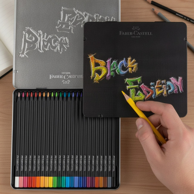 ▷ LAPICES FABER CASTELL 24 UDS C.METAL BLACK EDITION FABER | Taine - Imagen 2