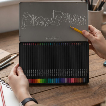 ▷ LAPICES FABER CASTELL 36 UDS C.METAL BLACK EDITION | Taine - Imagen 2
