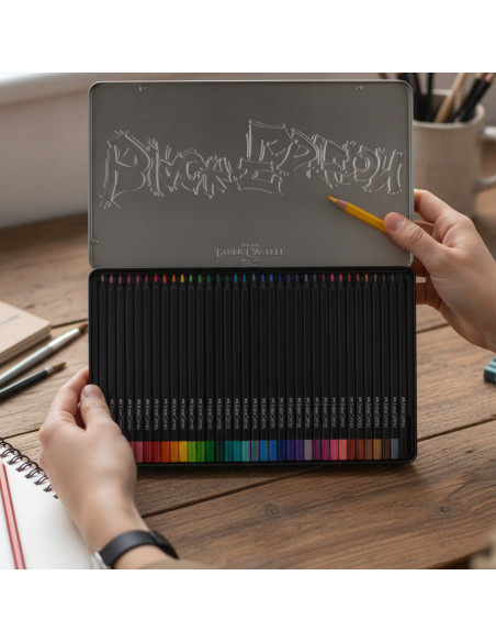 ▷ LAPICES FABER CASTELL 36 UDS C.METAL BLACK EDITION | Taine - Imagen 2