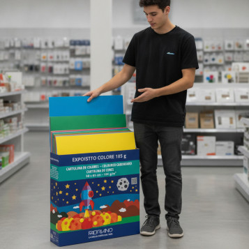 ▷ EXPOSITOR FABRIANO CARTON 450 HJ CARTULINAS COLORE 50X65CM 15 COLORES | Taine - Imagen 2