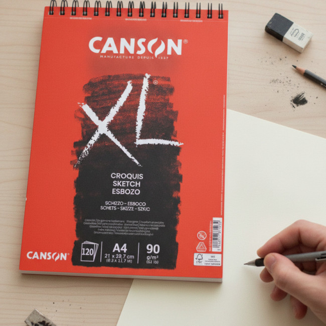 ▷ BLOC CANSON DIBUJO CROQUIS MICR 21X29,7 120H XL FINO 90GR | Taine - Imagen 2