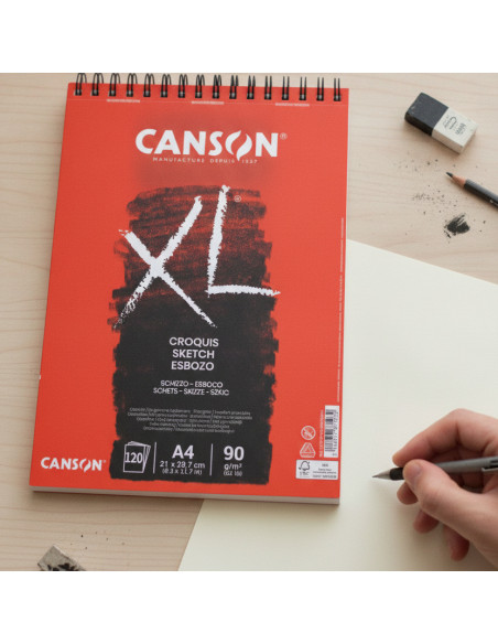 ▷ BLOC CANSON DIBUJO CROQUIS MICR 21X29,7 120H XL FINO 90GR | Taine - Imagen 2