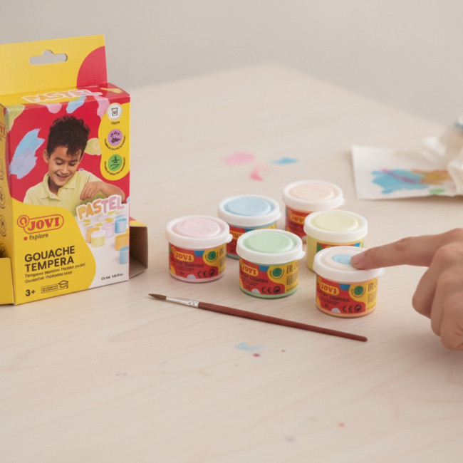 ▷ *TEMPERA JOVI GOUACHE ESTUCHE 6 BOTES 35ML COLORES PASTEL | Taine - Imagen 3