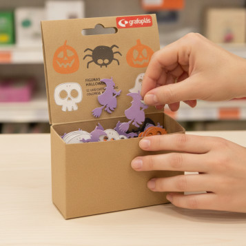 ▷ FIGURAS HALLOWEN 12 UDS CARTU COLORES SURTIDOS | Taine - Imagen 2
