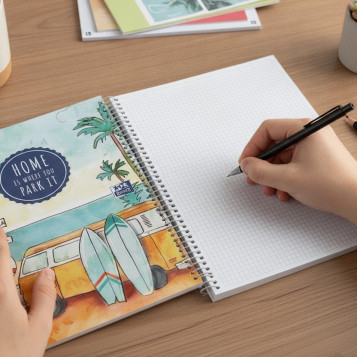 ▷ CUADERNO OXFORD A4 120HJ 90G 5X5 VAN LIFE 2022 | Taine - Imagen 2